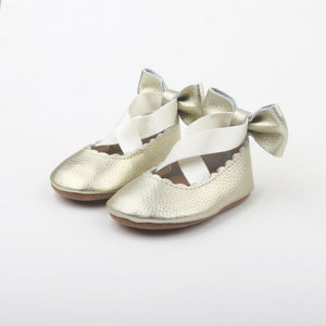 'Gold Rush' Prima Ballerina - Soft sole baby shoes