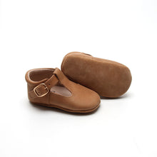 Load image into Gallery viewer, 'Sandalwood' Traditional Leather T-bar Baby Shoes - Soft Sole