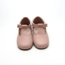 Load image into Gallery viewer, &#39;Old Rose&#39; Scalloped Leather T-bar Children&#39;s Shoes  - Hard Sole