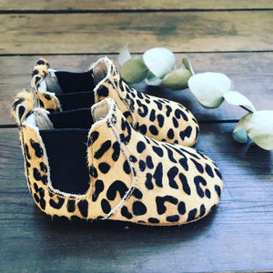 'Wild One' Leopard print baby chelsea boots