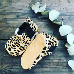 'Wild One' Leopard print baby chelsea boots