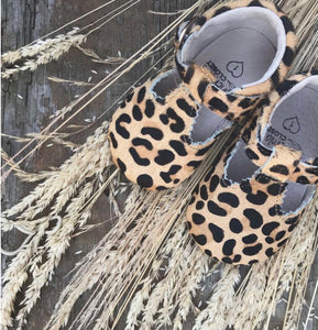 'Wild One' Leopard T-bar Shoes - Baby Soft Sole
