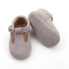 Load image into Gallery viewer, &#39;Bunny&#39; grey suede t-bar soft sole baby shoes