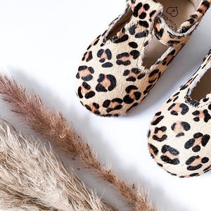 'Wild One' Leopard T-bar Shoes - Toddler Hard Sole