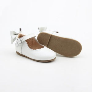 'Pearl' Leather Dolly Children's Shoes - Hard Sole