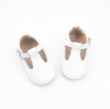 Load image into Gallery viewer, &#39;Chalk&#39; white leather t-bar soft sole baby shoes