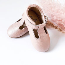 Load image into Gallery viewer, ‘Vintage Pink&#39; Scalloped T-bar Children&#39;s Shoes - Hard Sole