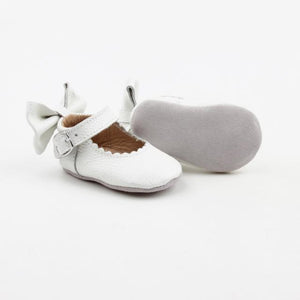 'Pearl' Leather Dolly Baby Shoes - Baby Soft Sole