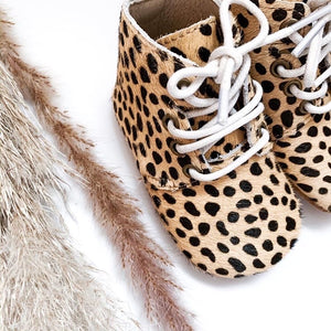 'Cheetah' Derby Baby Booties