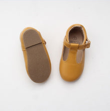 Load image into Gallery viewer, &#39;Mustard&#39; leather hard sole toddler &amp; children&#39;s t-bar shoes
