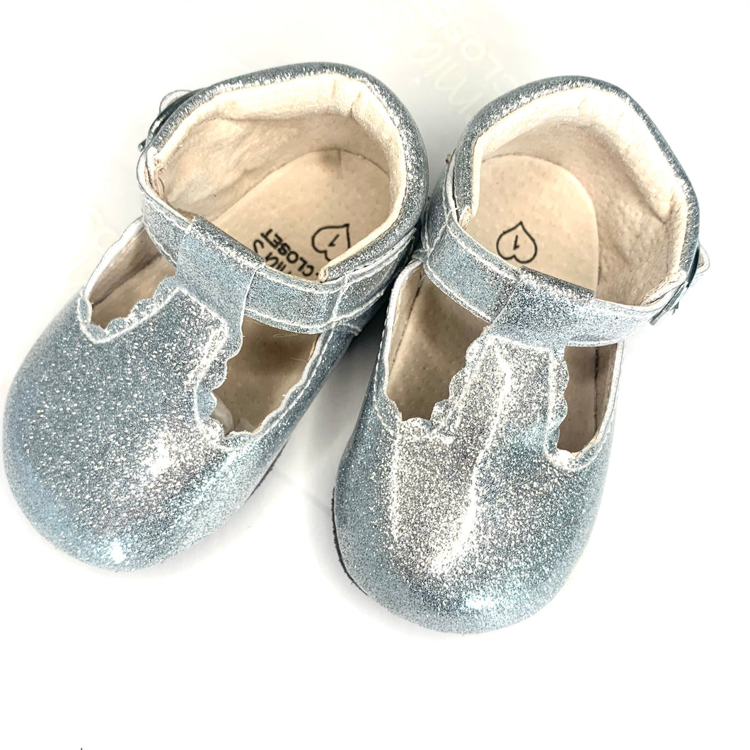 'Unicorn' Glitter T-bar Shoes - Baby Soft Sole